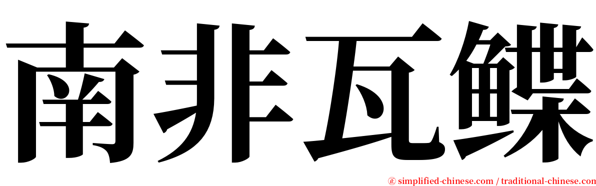 南非瓦鲽 serif font