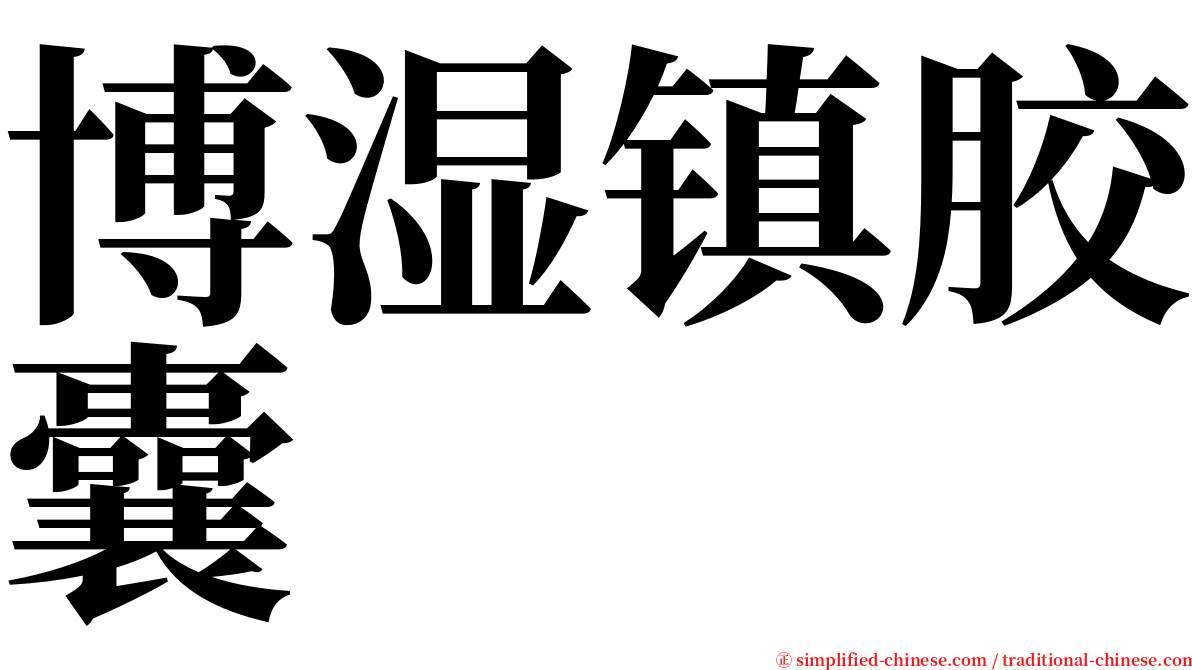 博湿镇胶囊 serif font