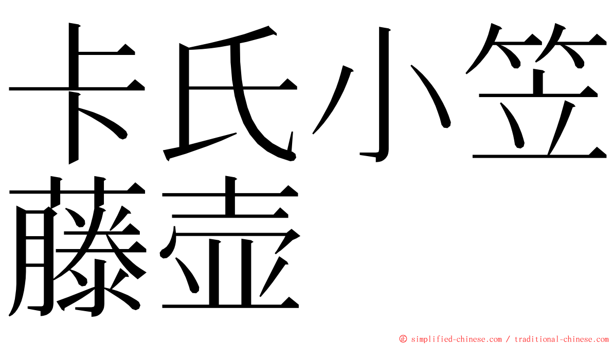 卡氏小笠藤壶 ming font