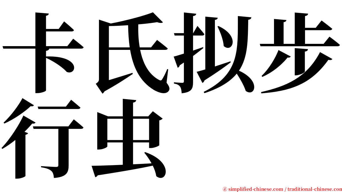 卡氏拟步行虫 serif font