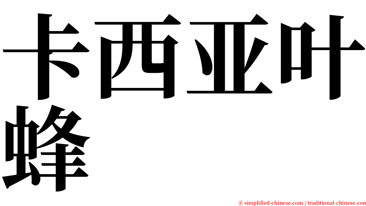 卡西亚叶蜂 serif font