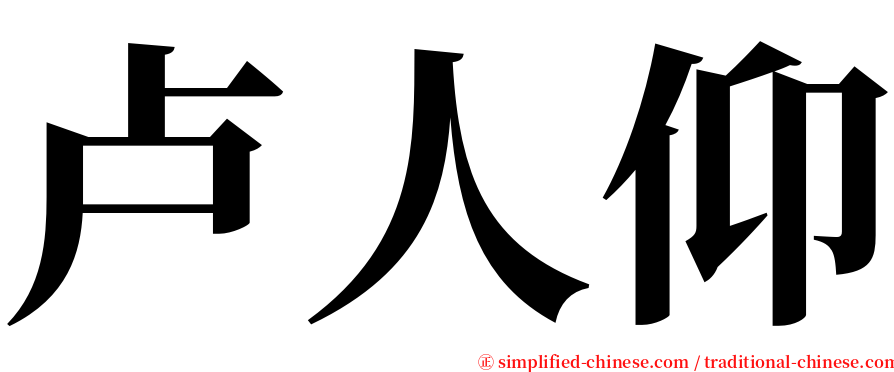 卢人仰 serif font