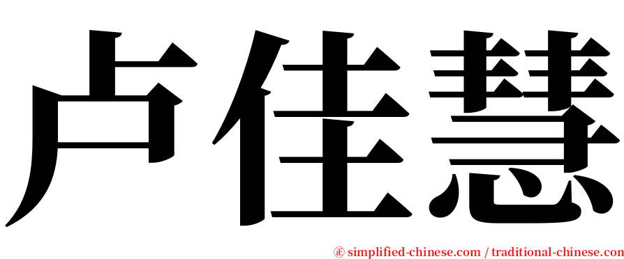 卢佳慧 serif font