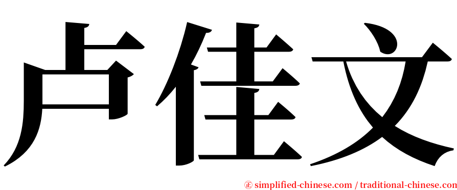 卢佳文 serif font