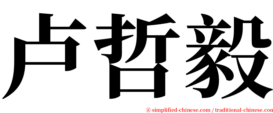 卢哲毅 serif font