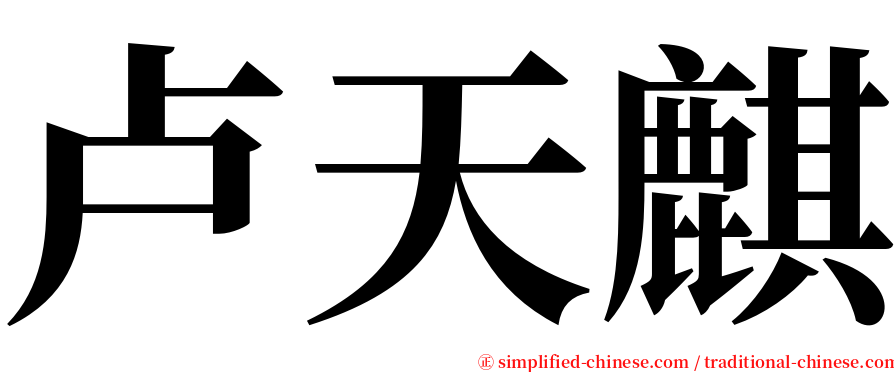 卢天麒 serif font