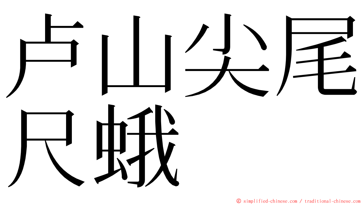 卢山尖尾尺蛾 ming font