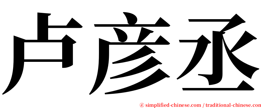 卢彦丞 serif font