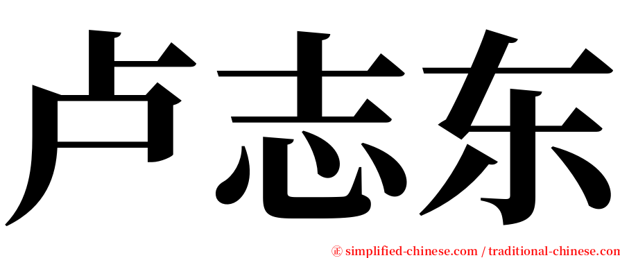 卢志东 serif font