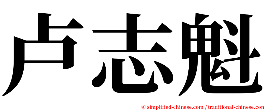 卢志魁 serif font