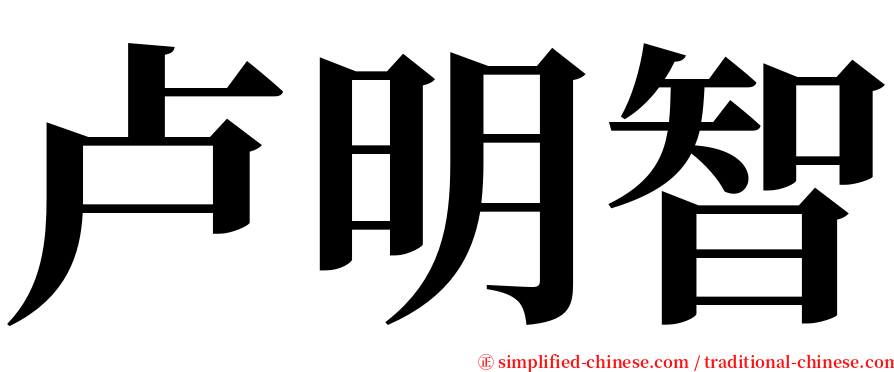 卢明智 serif font