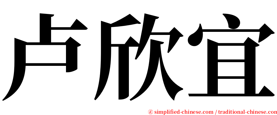 卢欣宜 serif font