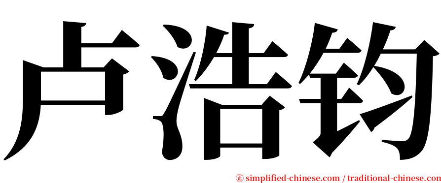 卢浩钧 serif font