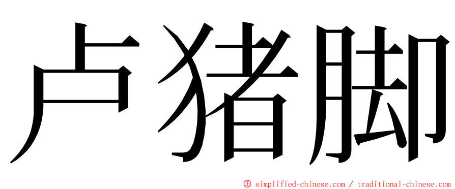 卢猪脚 ming font