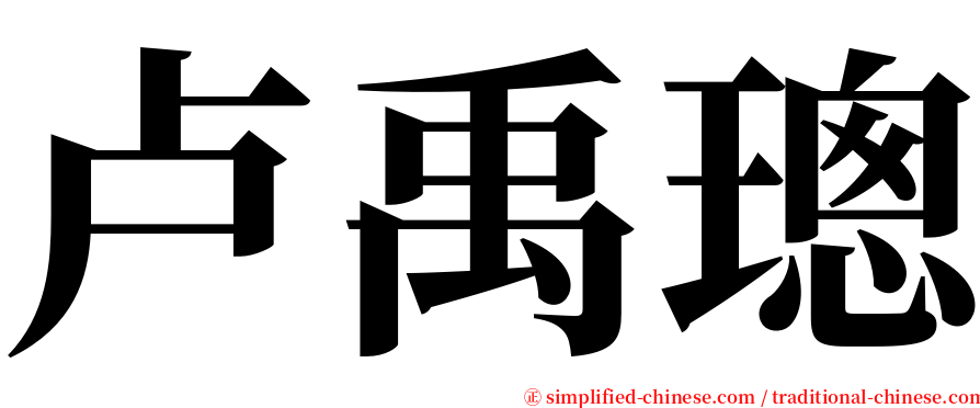 卢禹璁 serif font