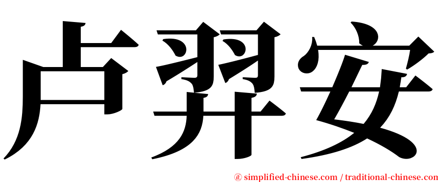 卢羿安 serif font