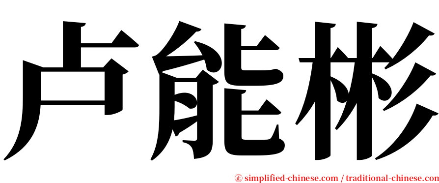 卢能彬 serif font