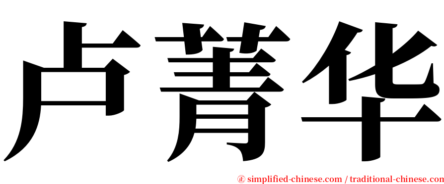卢菁华 serif font
