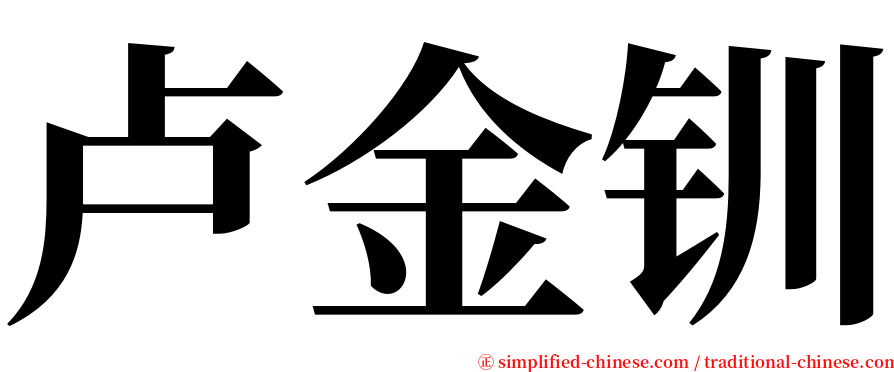 卢金钏 serif font