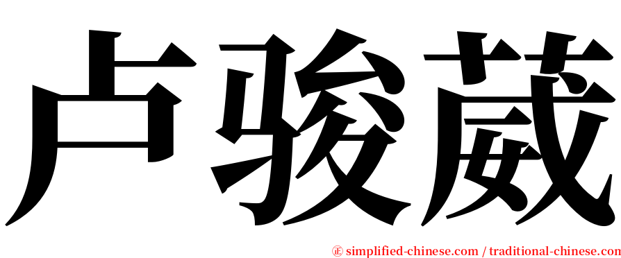 卢骏葳 serif font