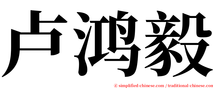 卢鸿毅 serif font