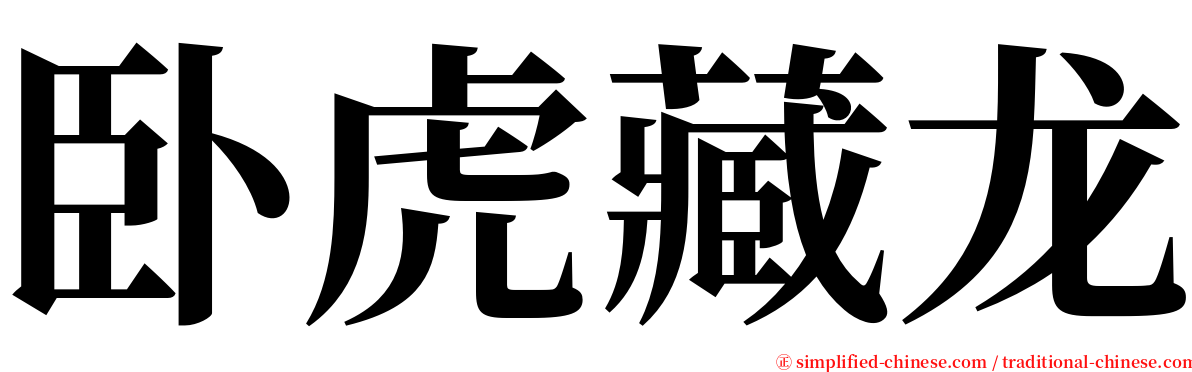 卧虎藏龙 serif font