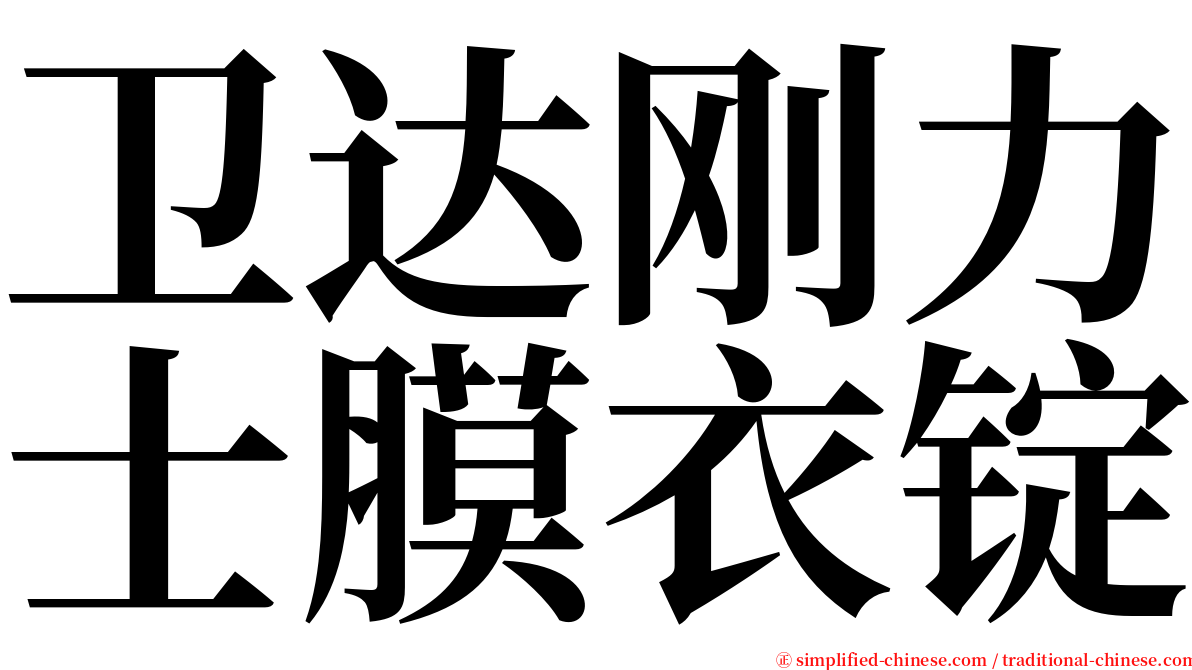 卫达刚力士膜衣锭 serif font