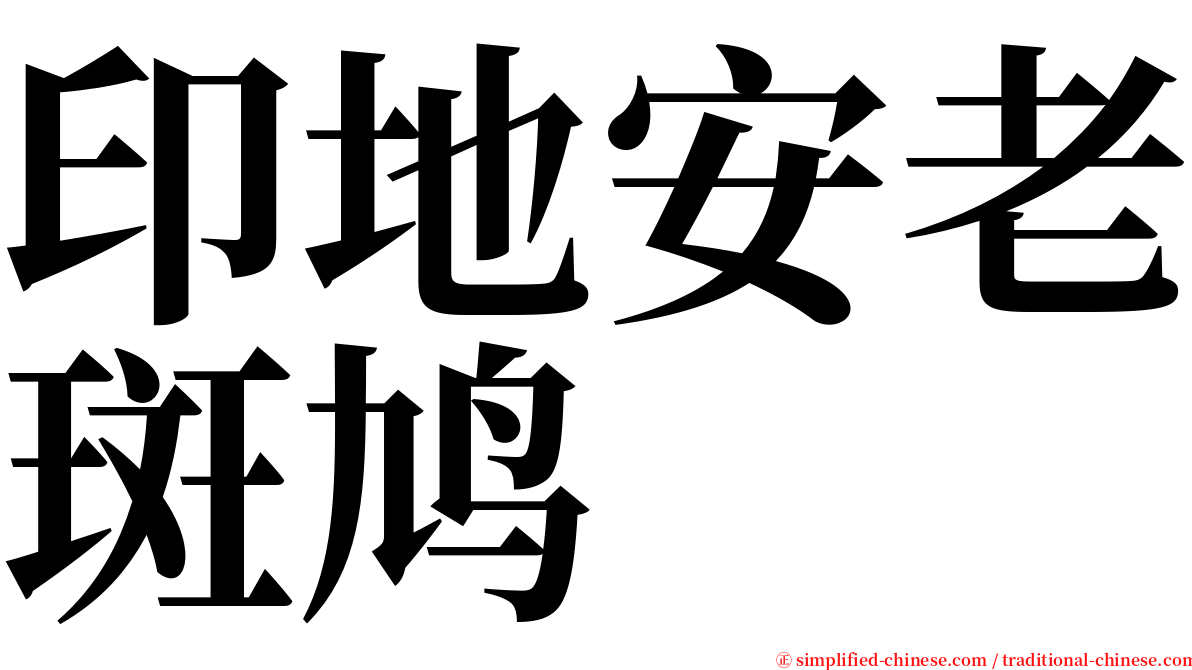 印地安老斑鸠 serif font