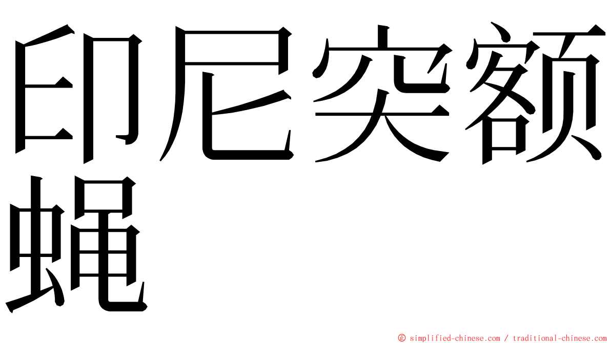 印尼突额蝇 ming font