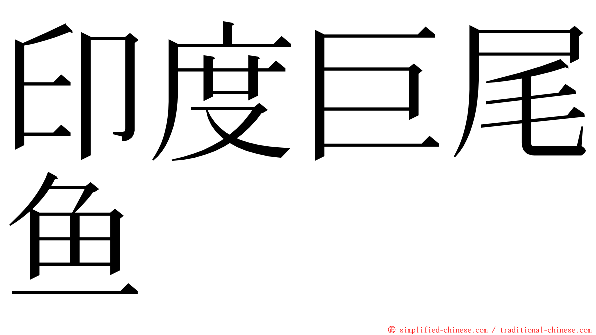 印度巨尾鱼 ming font