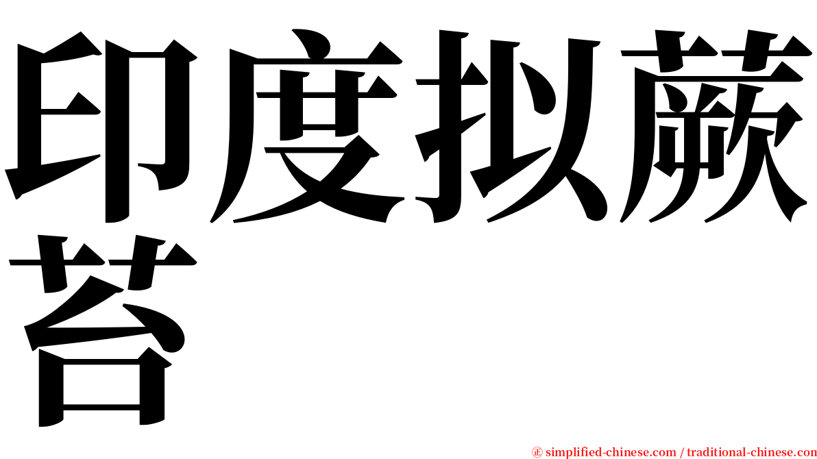 印度拟蕨苔 serif font