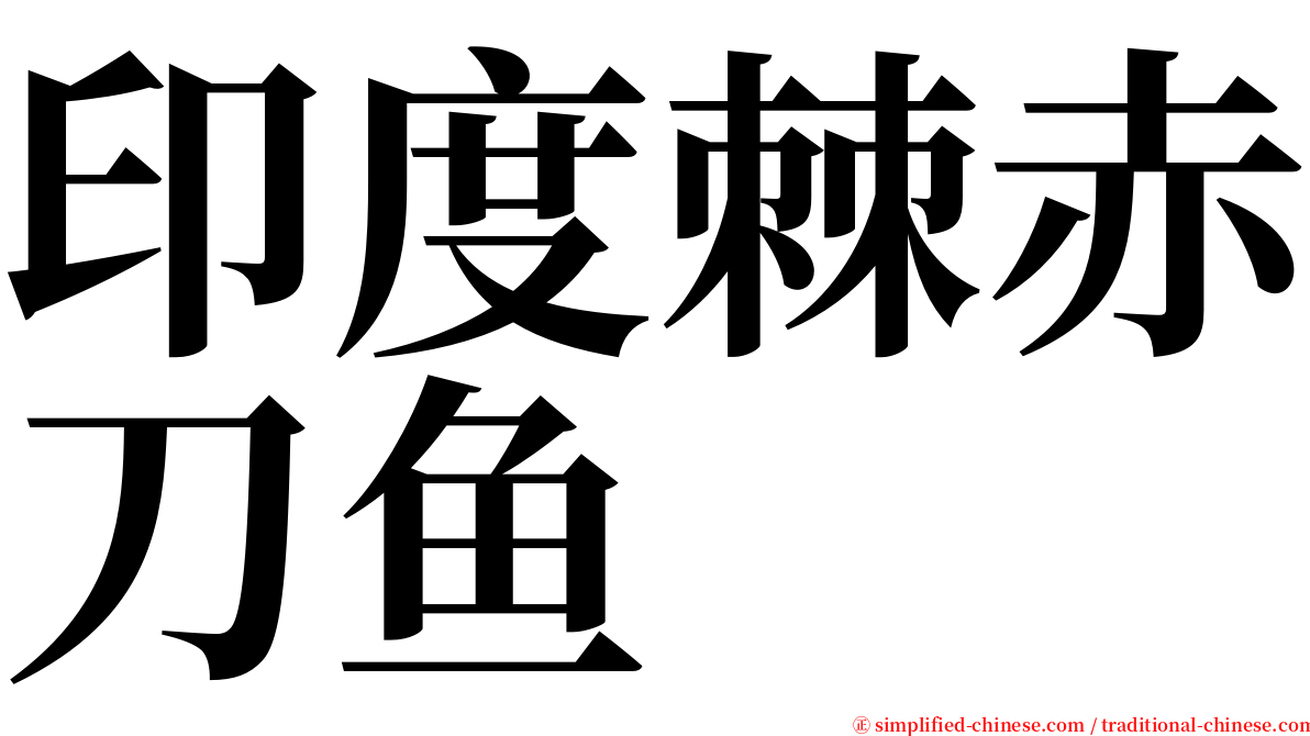 印度棘赤刀鱼 serif font