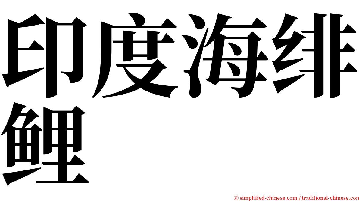 印度海绯鲤 serif font