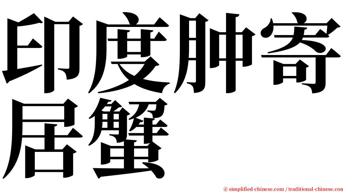 印度肿寄居蟹 serif font