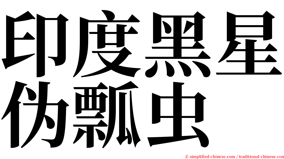 印度黑星伪瓢虫 serif font