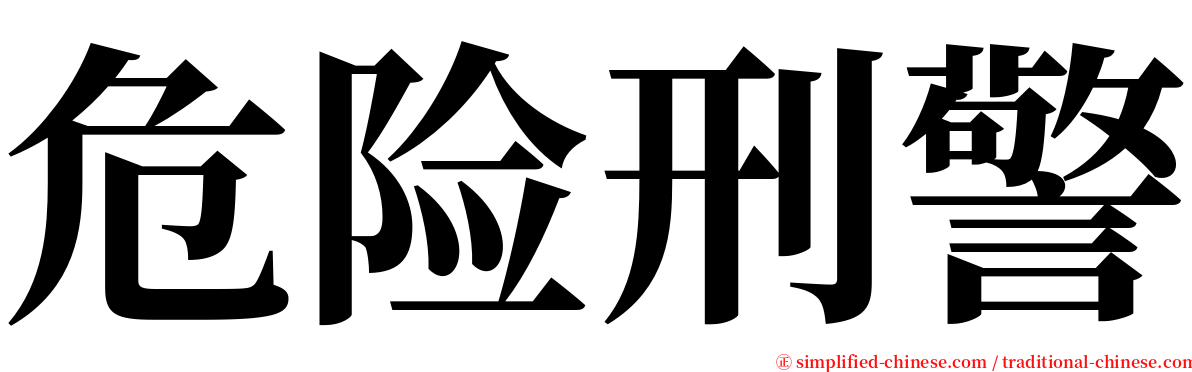 危险刑警 serif font