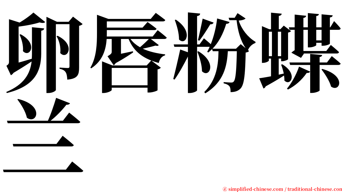 卵唇粉蝶兰 serif font