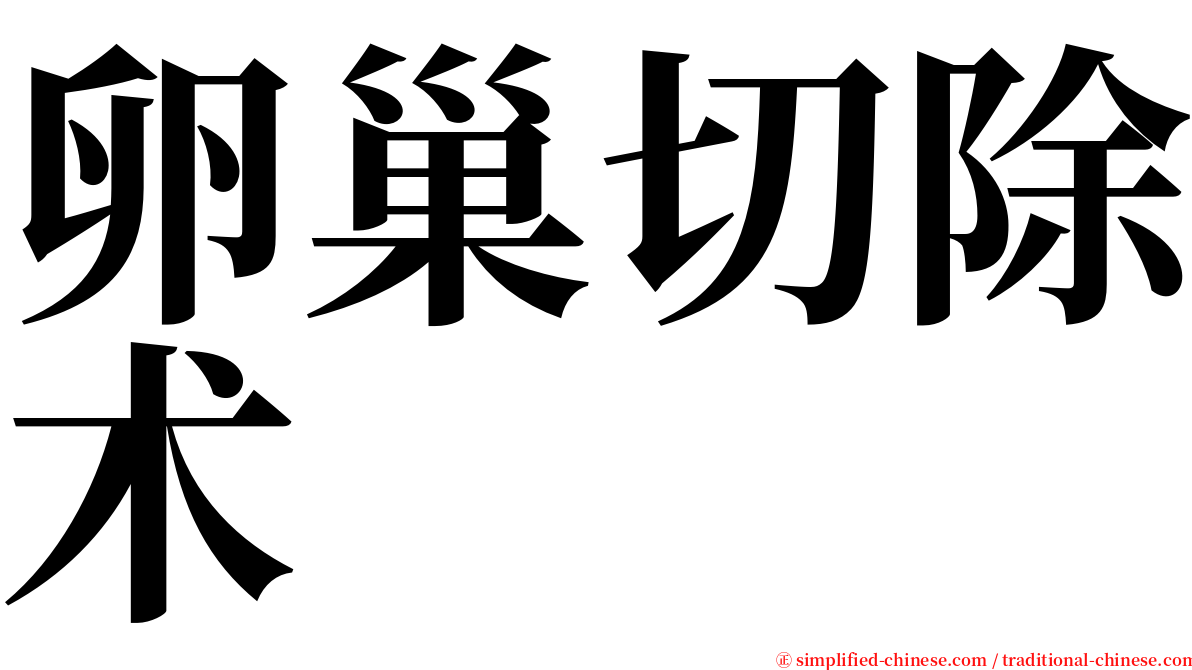 卵巢切除术 serif font