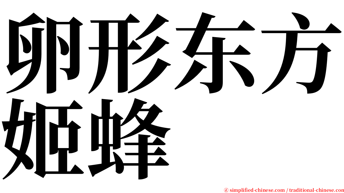 卵形东方姬蜂 serif font