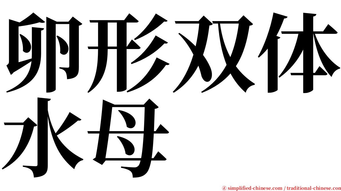 卵形双体水母 serif font