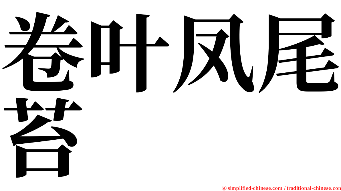 卷叶凤尾苔 serif font