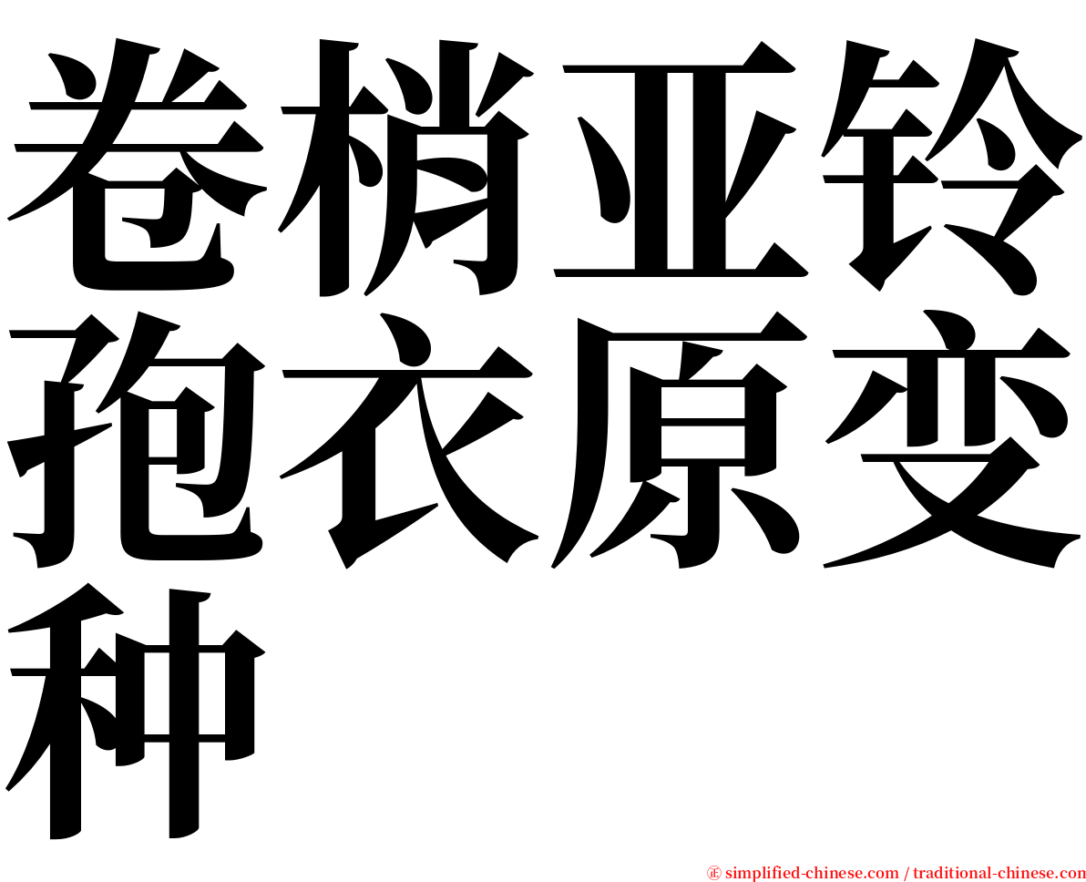 卷梢亚铃孢衣原变种 serif font