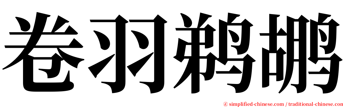 卷羽鹈鹕 serif font