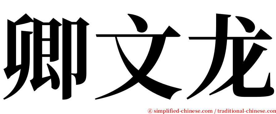 卿文龙 serif font