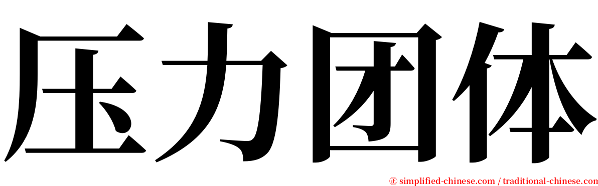 压力团体 serif font