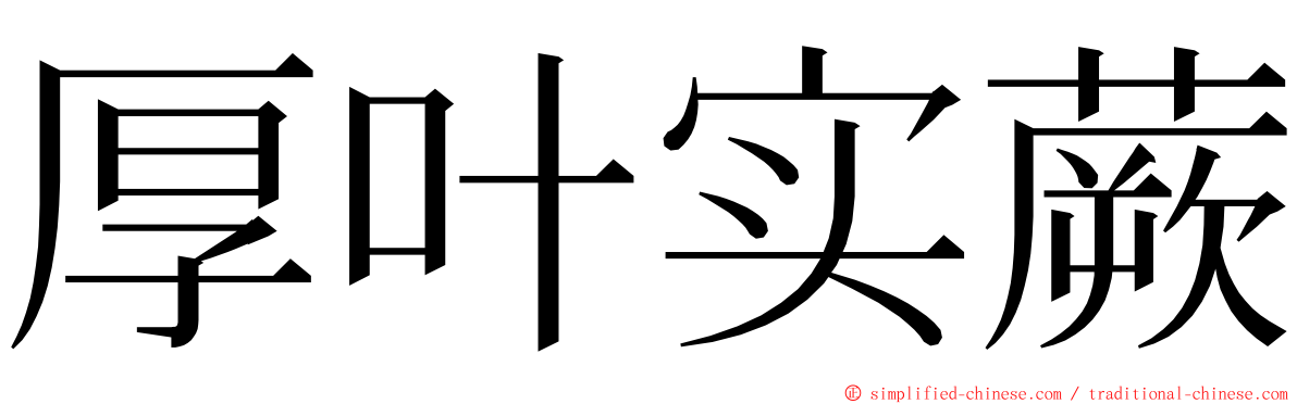 厚叶实蕨 ming font