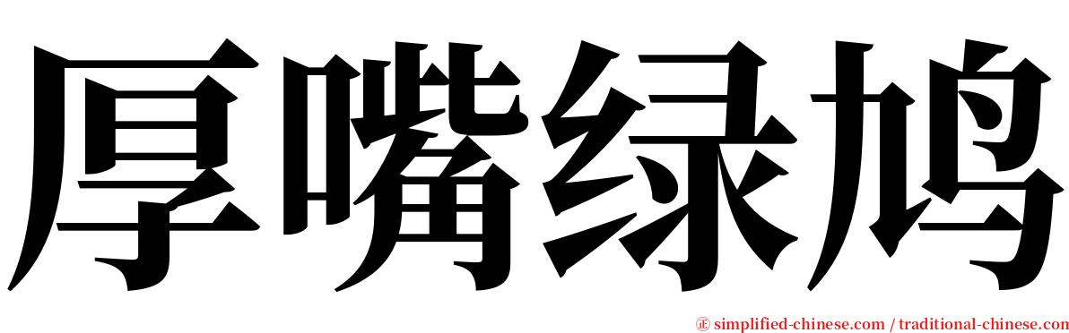 厚嘴绿鸠 serif font