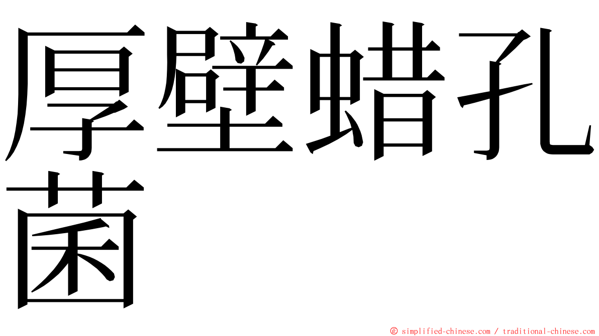 厚壁蜡孔菌 ming font