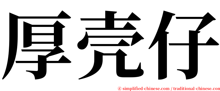 厚壳仔 serif font