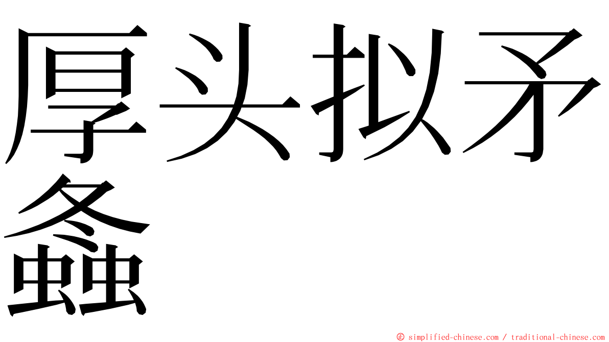 厚头拟矛螽 ming font